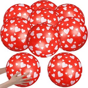 jerify 9 pieces red beach ball 12 inch heart beach balls pool toys inflatable pvc ball swimming pool balls pool and water games summer beach pool party supplies