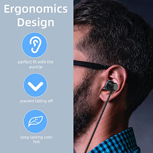 Earbuds Wired with Microphone 5 Pack, in-Ear Headphones with Heavy Bass Stereo, Noise Isolating Wired Earbuds, Ear Buds Compatible with iPhone, iPod, iPad, MP3, Samsung, and Most 3.5mm Jack