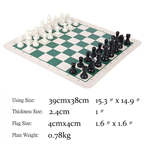 Chess Board Chess Set Board Games Roll Up Chess Mat and Chess Pieces Set, Tournament Chess Pieces, Green Vinyl Travel Chess Mat Chess Board Set Chess Sets (Size : 1)