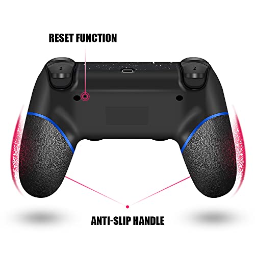 AceGamer SAMINRA Replacement for PS4 Controller with 2 Thumb Grips, Design Starry Sky Custom V2 Wireless Game Controllers, Compatible with PS4, Slim, Pro and Windows PC