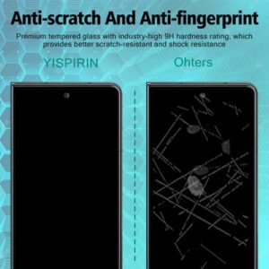 YISPIRIN Screen Protector for Samsung Galaxy Z Fold 3 5G and Camera Cover, [2+2 Pcs] 9H Hardness Anti-Scratch Case Friendly Tempered Glass Protective Film for Samsung Galaxy Z Fold 3 5G