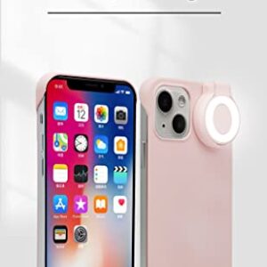 Selfie Ring Light Flip Phone Case, Flashlight Selfie Ring Light for iPhone 11/ iPhone 12 / iPhone 13/ iPhone 14, with Three Ring Light Modes, Anti-Scratch Full-Body Slim and Lightweight