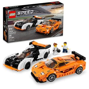 lego speed champions mclaren solus gt & mclaren f1 lm 76918, featuring 2 iconic race car toys, hypercar model building kit, collectible 2023 set, great kid-friendly gift for boys and girls ages 9+