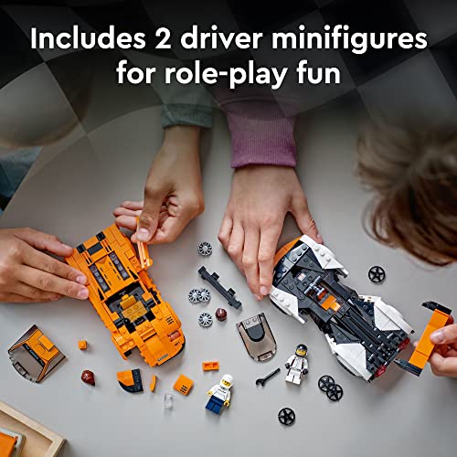 LEGO Speed Champions McLaren Solus GT & McLaren F1 LM 76918, Featuring 2 Iconic Race Car Toys, Hypercar Model Building Kit, Collectible 2023 Set, Great Kid-Friendly Gift for Boys and Girls Ages 9+