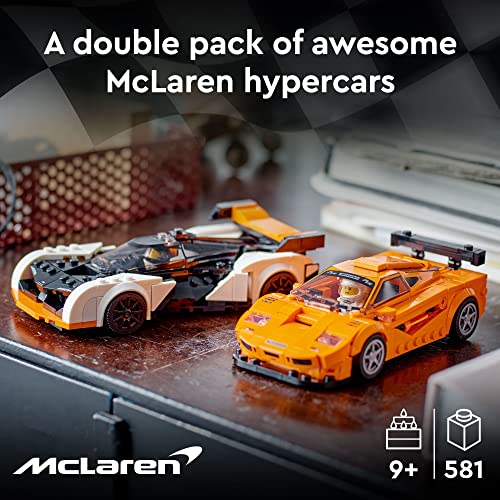 LEGO Speed Champions McLaren Solus GT & McLaren F1 LM 76918, Featuring 2 Iconic Race Car Toys, Hypercar Model Building Kit, Collectible 2023 Set, Great Kid-Friendly Gift for Boys and Girls Ages 9+