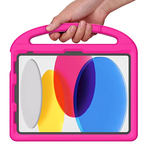 SUPLIK Kids Case for iPad 10th Generation (10.9", 2022) & iPad Air 5th/4th Gen & iPad Pro 11, Durable Shockproof Lightweight Kids Case with Stand/Handle/Pencil Holder for iPad 10.9/11 inch, Pink
