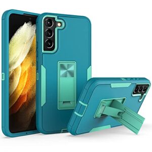 wulibox professional design for samsung galaxy s22 plus case with stand, shockproof drop protection, fit for magnetic car mount, upgrade hard pc&premium soft tpu kickstand for women (lake blue)