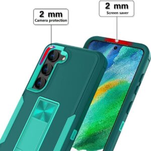 wulibox Professional Design for Samsung Galaxy S22 Plus Case with Stand, Shockproof Drop Protection, Fit for Magnetic Car Mount, Upgrade Hard PC&Premium Soft TPU Kickstand for Women (Lake Blue)