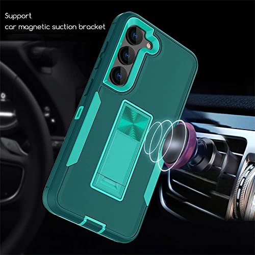 wulibox Professional Design for Samsung Galaxy S22 Plus Case with Stand, Shockproof Drop Protection, Fit for Magnetic Car Mount, Upgrade Hard PC&Premium Soft TPU Kickstand for Women (Lake Blue)