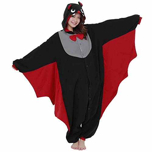 SAZAC Bat Kigurumi - Onesie Jumpsuit Halloween Costume Black