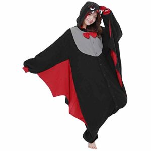 SAZAC Bat Kigurumi - Onesie Jumpsuit Halloween Costume Black