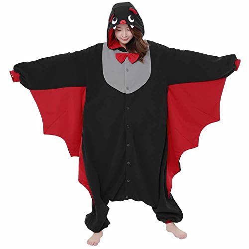 SAZAC Bat Kigurumi - Onesie Jumpsuit Halloween Costume Black