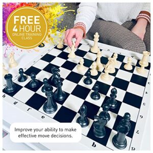 MegaChess The Perfect Chess Set Classic Heavyweight Edition - Tournament Chess Set for Kids & Adults - with Two 20” x 20” Silicone Boards, Triple Weighted Staunton Pieces, Carry Box & Bags