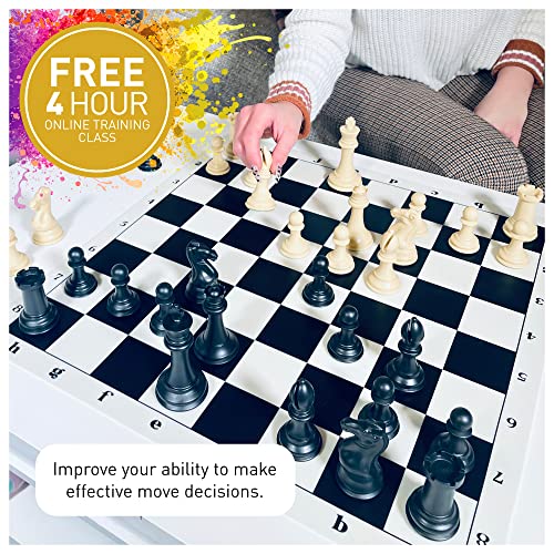 MegaChess The Perfect Chess Set Classic Heavyweight Edition - Tournament Chess Set for Kids & Adults - with Two 20” x 20” Silicone Boards, Triple Weighted Staunton Pieces, Carry Box & Bags