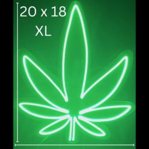 Dispensary Sign. Neon leaf. Collective Shop Accessories Green Indoor Display Business Wall Decor. Commercial Decorations for Brick Mortar Store. Bright XL 20”x18” Light, hanging, 8 Mode.