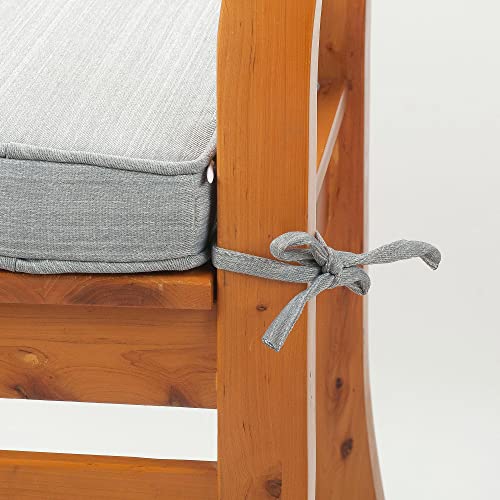 Magpie Fabrics Patio Square Chair Cushions 18"x18"x2.5" with Ties, 2 Pack, Waterproof Weather Resistant Indoor/Outdoor Universal Corner Seat Cushion, for Garden Dining Office(Grey Linen)