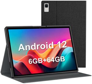 android tablet, 10.1 inch android 12 tablet, 6gb ram 64gb rom, 1tb expand, android tablet with 8000mah long battery, dual camera, 5g wifi, bluetooth, fhd ips touch screen, gps, google gms certified