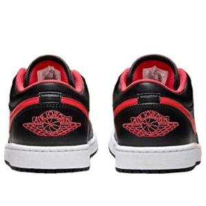 Jordan Men's Air Jordan 1 Low Sneaker, Black/Fire Red-white, 10.5