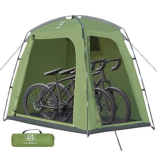 EVER ADVANCED Bike Storage Tent, 6.6 ft Outdoor Storage Sheds for Bicycle, Motorcycle, PU4000 mm Waterproof and Weatherproof Lawn Mower Garden Tools Shelter Cover