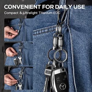 TISUR Titanium Quick Release Keychain, Retractable Key Chain Detachable Keychain Clip，Pull Apart Key Rings for Men Women