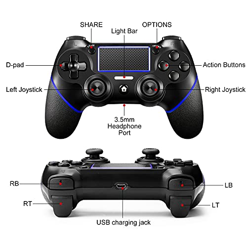 Sefwon PS4 Controller Wireless Game Controller Compatible with P4 (Blue)