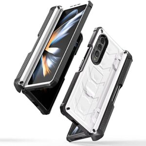 for Samsung Galaxy Z Fold 3 Shockproof Hinge Protection Rugged Protective Slim Case Compatible with Samsung Galaxy Z Fold 3(White)