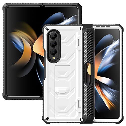 for Samsung Galaxy Z Fold 3 Shockproof Hinge Protection Rugged Protective Slim Case Compatible with Samsung Galaxy Z Fold 3(White)