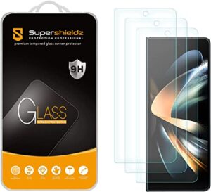 supershieldz (3 pack) designed for samsung galaxy z fold 4 5g (front screen only) tempered glass screen protector, 0.33mm, case friendly, anti scratch, bubble free