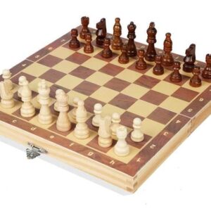 Multipurpose 11.8" Magnetic Wooden Folding Chess Set, Game Board Interior for Storage for Adults Beginner Chess Board