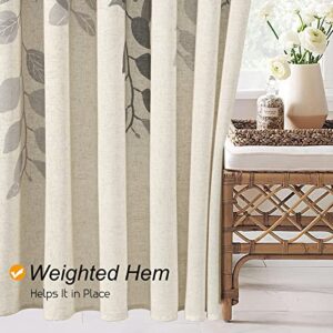 SMABU Grey Linen Shower Curtain Nature Modern Farmhouse Shower Curtains for Bathroom Dark Grey Beige Cloth Shower Curtain Tan Shower Curtain Gray Eucalyptus Bath Curtain Water Repellent 72x72 Inches