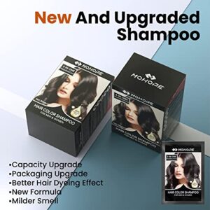 MOHOPE Black Shampoo for Grey Hair 30ml x 10Pcs | Revolutionary Instant Hair Dye | Semi Permanent Magically Only 10 Minutes Last 30 Days | Safe Natural Ingredients