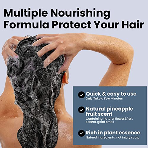 MOHOPE Black Shampoo for Grey Hair 30ml x 10Pcs | Revolutionary Instant Hair Dye | Semi Permanent Magically Only 10 Minutes Last 30 Days | Safe Natural Ingredients