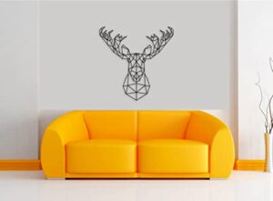 deer animal wall art decor, deer wall hanging, deer metal wall decor, deerl wall decor, metal wall art, deerl metal wall art, deer wall art (31,5"x31,5"/80x80 cm, black)