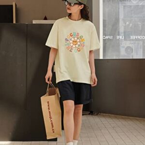 Focus On The Good Oversized Graphic T-Shirts Women Daisy Cute Flower Trendy Girls Preppy Shirt