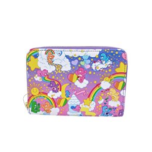 Loungefly Exclusive Care Bears Rainbow All Over Print Zip Around Wallet