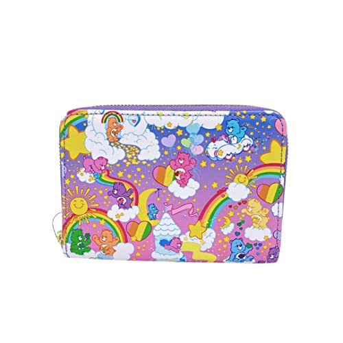 Loungefly Exclusive Care Bears Rainbow All Over Print Zip Around Wallet