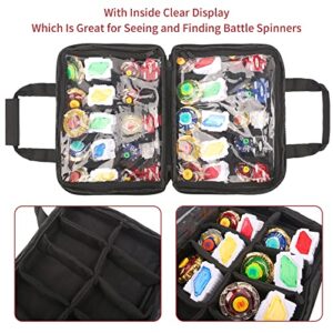 KISLANE 40 Battle Spinners Carrying Case Compatible with Beyblade, 20 Slots For Beyblade Case, Kids Battle Spinner Storage Accessories for Beyblade, Bag Only