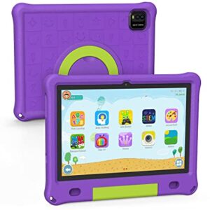 Kids Tablet,10inch Tablet for Kids,WiFi Kids Tablets Android 12 Toddler Tablet with Dual Camera 2MP+8MP,3GB+64GB,1280x800 HD IPS Touch screen,Pre-Installed Parental Control Kid-Proof Case (Purple)