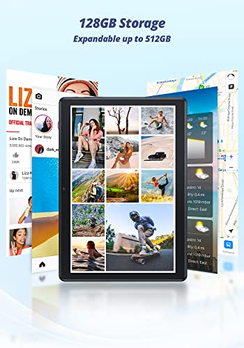 Dragon Touch Android 12 Tablets, 128GB ROM, 8GB RAM, Octa Core 2.0GHz, 10 inch IPS HD Display, 13MP Camera, 2.4Ghz & 5G WiFi, GPS - Compatible Docking Keyboard (Notepad 102 Newest)