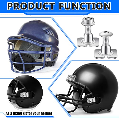 26 Pcs Helmet Repair Kit Include Helmet Chin Strap Screwdriver 4 R Shape Football Visor Clips 12 Screws with Nuts 4 Rubber Gaskets 4 Helmet Buckles, Hardware Kit for Youth Hockey Baseball Sports