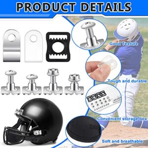 26 Pcs Helmet Repair Kit Include Helmet Chin Strap Screwdriver 4 R Shape Football Visor Clips 12 Screws with Nuts 4 Rubber Gaskets 4 Helmet Buckles, Hardware Kit for Youth Hockey Baseball Sports