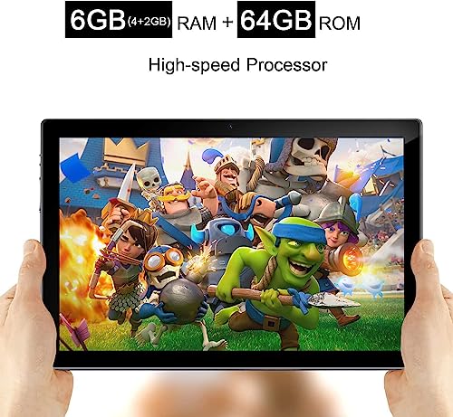 10 inch Tablet, Android 12 Tablet, 6GB RAM 64GB ROM, 512GB Expand Android Tablet with Dual Camera, 5G WiFi, Bluetooth, HD Touch Screen, Google GMS Certified
