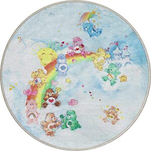 well woven care bears castle in the sky 3'3" round blue area rug