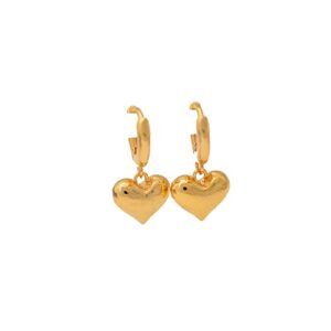 dainty puffy heart huggie hoop earrings • gold silver rose hoops • 3d heart • love heart dangle earrings • gift for her • minimalist 274