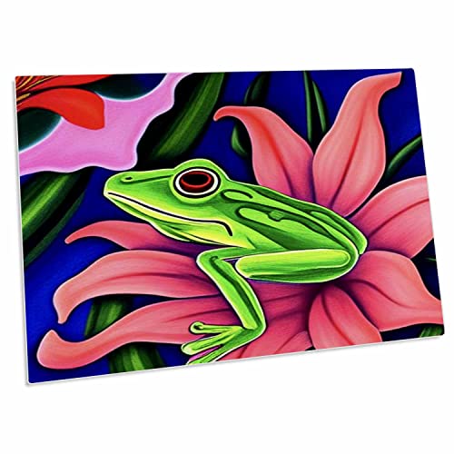 3dRose Cool Funny Cute Artsy Frog on Lily Picasso Style Cubism... - Desk Pad Place Mats (dpd-371906-1)