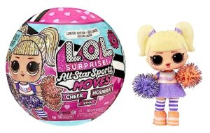 lol surprise all star sports moves - cheer- surprise doll, sports theme, cheerleading dolls, mix and match outfits, shoes, accessories, limited edition doll, collectible doll - gift for girls age 4+