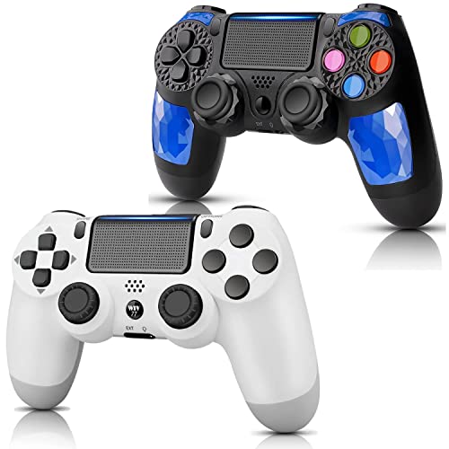 Wireless Controller 2 Pack for PS4 Controller, AUGEX Wireless Gamepad Work with Playstation 4 Controllers, Berryblue Game Control for PS4 Controller with Joystick, PS4 Pro/Silm/PC Purple