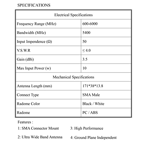 5G Antenna Bendable 600-6000Mhz 12dbi Omni 5G LTE SMA Male WiFi 3G 4G GSM Full Frequency Omni Aerial High-gain 5G Antennas Booster Amplifier for Module Router Tp Link Signal Receiver Pack of 2