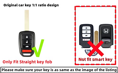 REPROTECTING TPU Key Fob Cover Compatible with 2013-2021 Honda Accord CR-V Civic Crosstour Fit HR-V（Only Fit Straight Key fob, Smart Key Fob Not Fit. (Black/White)