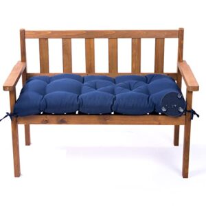 srutirbo indoor outdoor bench cushion, waterproof swing cushion seat chair replacement pads pillow for lounger garden furniture patio metal wooden (47x20in, blue)